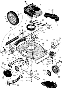 Mower Housing Assembly Diagram and Parts List for 229611X24B 2005 Briggs and Stratton Lawn Mower